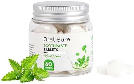 Toothpaste Tablets Mint Flavor Anti-Plaque, Anti-Cavity, Prevents Tooth Decay, Anti-Gingivitis, Oral Cleaner, Travel-Friendly, Fluoride-Free